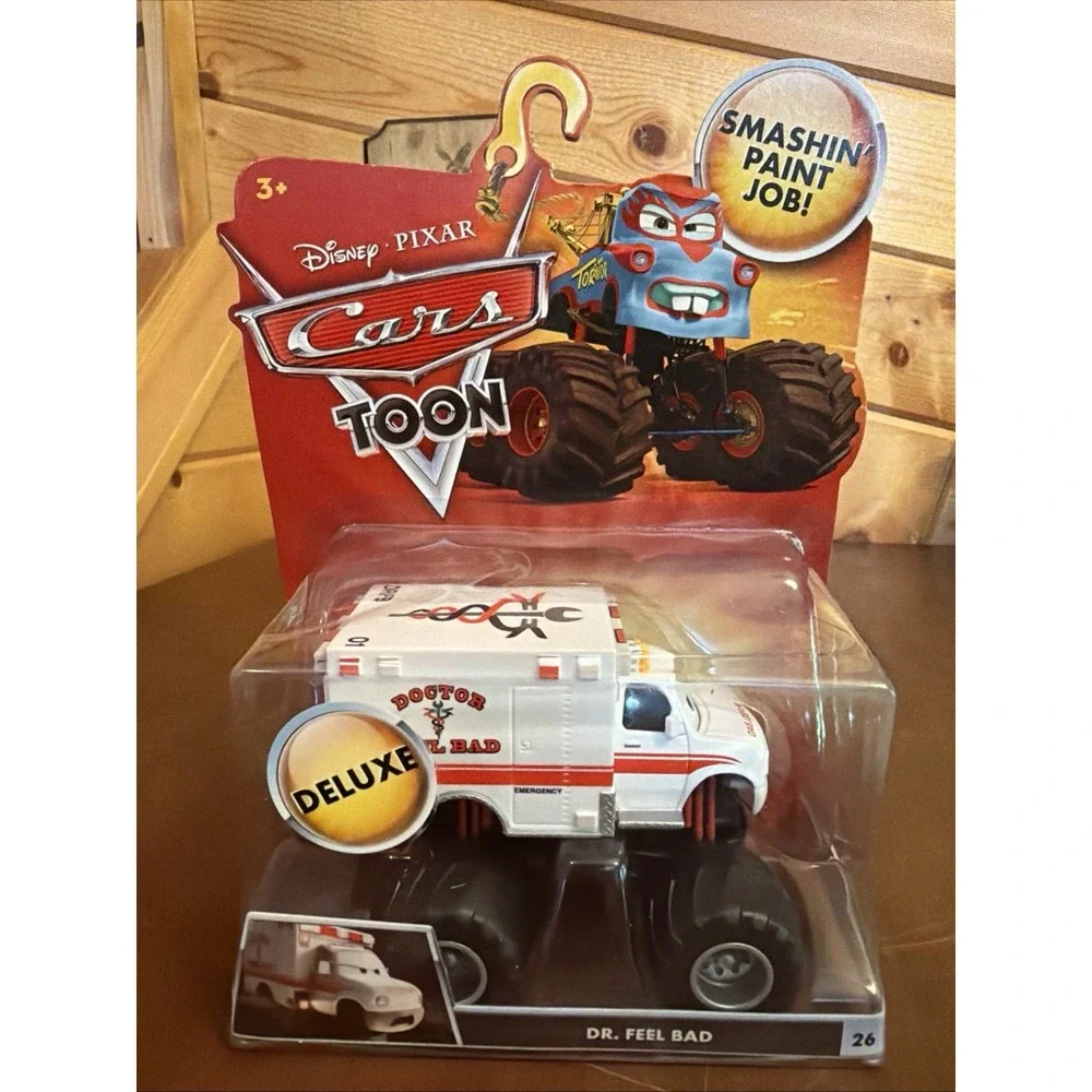 Disney Cars Toon Dr. Feel Bad ambulance #26 Monster Truck 2010 by Mattel - worn